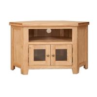 perth natural oak tv cabinet glazed