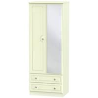 pembroke cream wardrobe tall 2ft 6in with 2 drawer and mirror