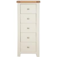 Perth French Ivory Chest of Drawer - Tall 5 Drawer