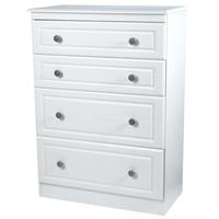 Pembroke White Chest of Drawer - 4 Drawer Deep