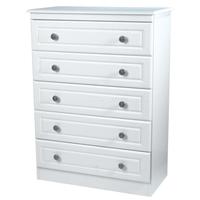 pembroke white chest of drawer 5 drawer