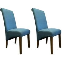 perth natural oak fabric dining chair pair