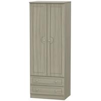 pembroke driftwood wardrobe tall 2ft 6in with 2 drawer