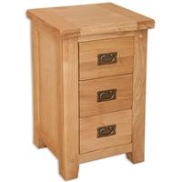 perth natural oak bedside cabinet 3 drawer