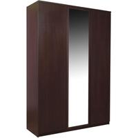 Pello Dark Mahogany Wardrobe - 3 Mirror Door