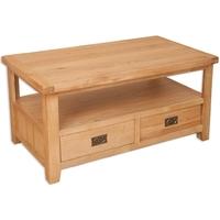 Perth Natural Oak Coffee Table - 2 Drawer