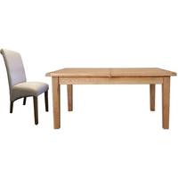 Perth Country Oak Dining Set with 8 Fabric Chairs - Extending