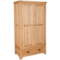 Perth Natural Oak Wardrobe - 2 Door 2 Drawer
