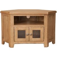 perth country oak tv cabinet glazed