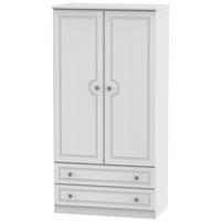 Pembroke White Wardrobe - 3ft with 2 Drawer