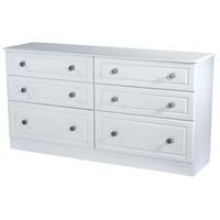 pembroke white chest of drawer 6 drawer midi