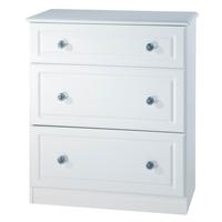 Pembroke White Chest of Drawer - 3 Drawer Deep