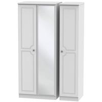 pembroke white triple wardrobe with mirror