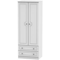 Pembroke White Wardrobe - Tall 2ft 6in with 2 Drawer