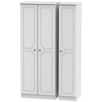 Pembroke White Triple Wardrobe - Tall Plain