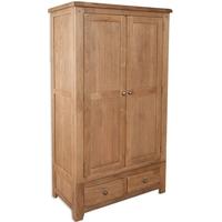 perth country oak wardrobe 2 door 2 drawer