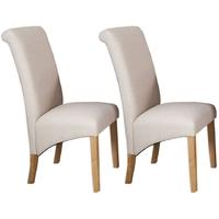 Perth French Grey Fabric Dining Chair (Pair)