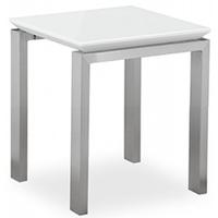 Pella White High Gloss Square Dining Table