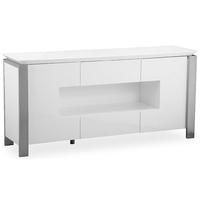 Pella White High Gloss LED Display Sideboard