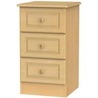 Pembroke Beech Bedside Cabinet - 3 Drawer Locker