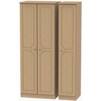 Pembroke Light Oak Triple Wardrobe - Tall Plain