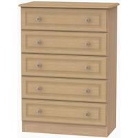 Pembroke Light Oak Chest of Drawer - 5 Drawer