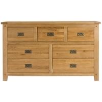 Perth Oak Chest of Drawer - Wide 7 Drawer