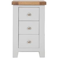 perth french grey bedside cabinet 3 drawer