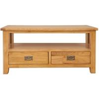 perth oak coffee table 2 drawer