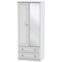 pembroke white wardrobe 2ft 6in with 2 drawer and mirror