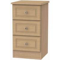Pembroke Light Oak Bedside Cabinet - 3 Drawer Locker