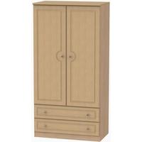 Pembroke Light Oak Wardrobe - 3ft with 2 Drawer