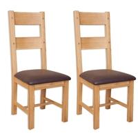 perth natural oak dining chair pair