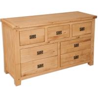 Perth Natural Oak Chest of Drawer - Wide 7 Drawer