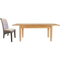 Perth Oak Dining Set with 8 Fabric Chairs - Extending