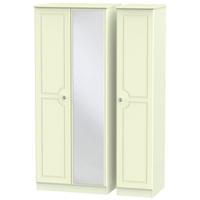 Pembroke Cream Triple Wardrobe - with Mirror