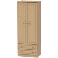 pembroke light oak wardrobe tall 2ft 6in with 2 drawer