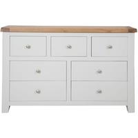 Perth French Grey Chest of Drawer - Wide 7 Drawer