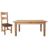 Perth Country Oak Dining Set with 8 Chairs - Extending