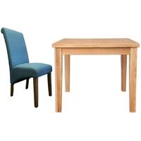 Perth Natural Oak Dining Set with 4 Fabric Chairs