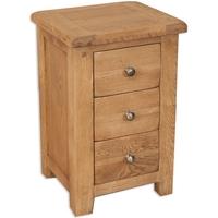 Perth Country Oak Bedside Cabinet - 3 Drawer