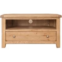 perth country oak tv cabinet corner