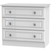 Pembroke High Gloss White Chest of Drawer - 3 Drawer