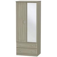 pembroke driftwood wardrobe 2ft 6in 2 drawer with mirror