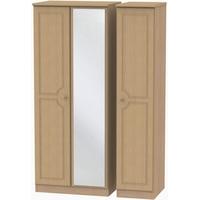 pembroke light oak triple wardrobe with mirror