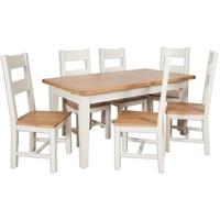 perth french ivory dining set extending with 6 chair