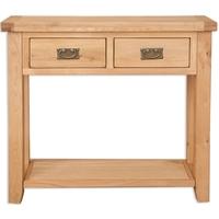 Perth Natural Oak Console Table - 2 Drawer