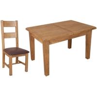 perth country oak dining set with 6 chairs extending