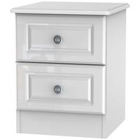 pembroke high gloss white bedside cabinet 2 drawer locker