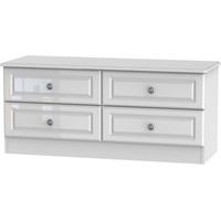 Pembroke High Gloss White Bed Box - 4 Drawer